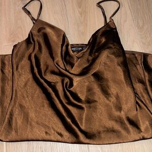 Nasty Gal Satin Cowl Neck Mini Dress